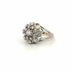 Bague entourage or blanc diamants