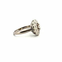 Bague Entourage Or Blanc Diamants