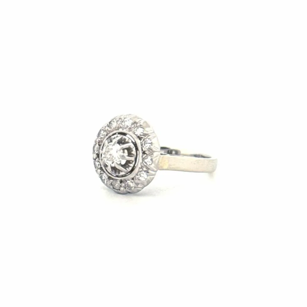 Bague Entourage Or Blanc 18k & Diamants