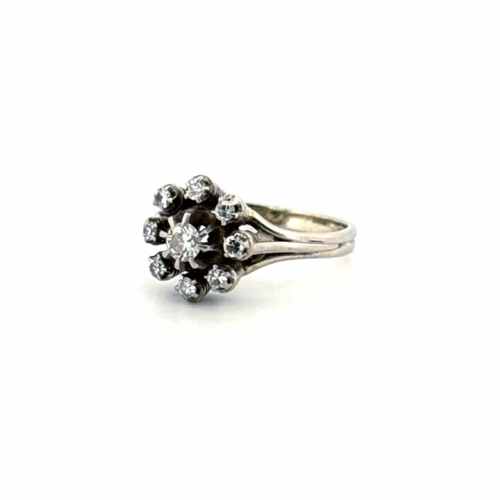Bague Entourage Or blanc 18k & Diamants