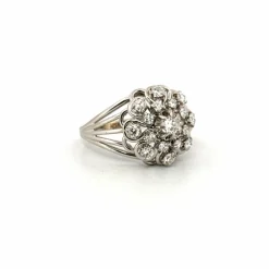 Bague entourage or blanc diamants