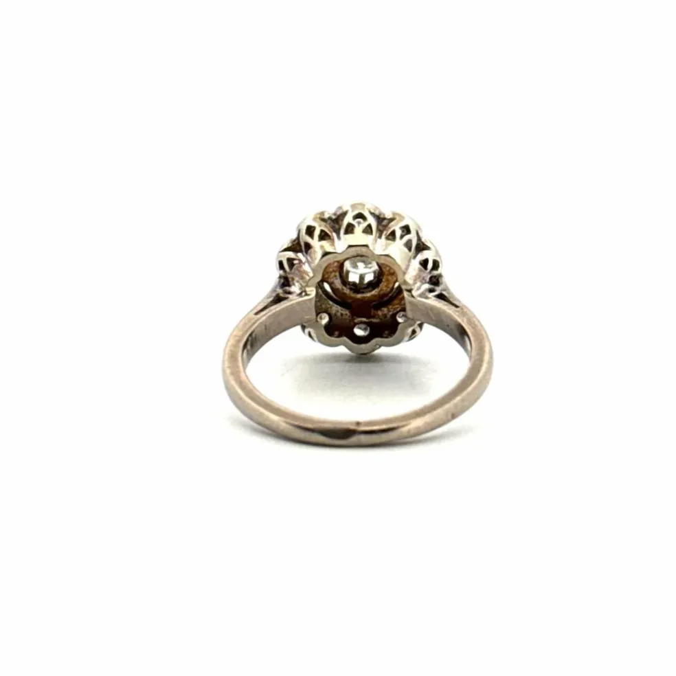 Bague Entourage Or Blanc Diamants