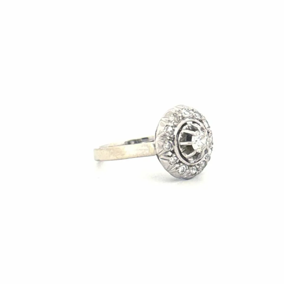 Bague Entourage Or Blanc 18k & Diamants