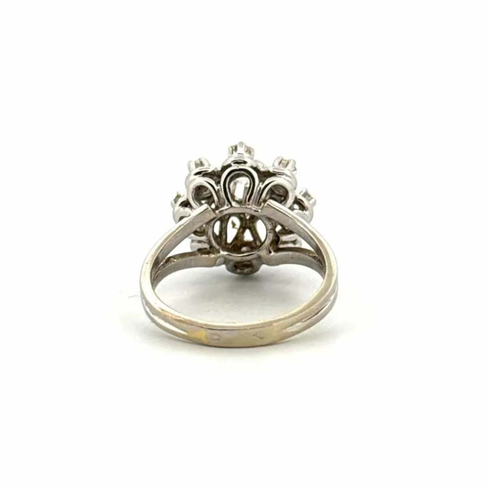 Bague Entourage Or Blanc Diamants