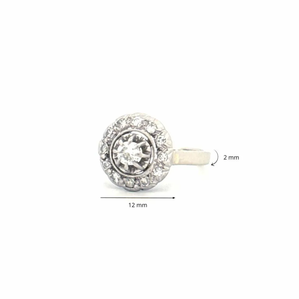 Bague Entourage Or Blanc 18k & Diamants