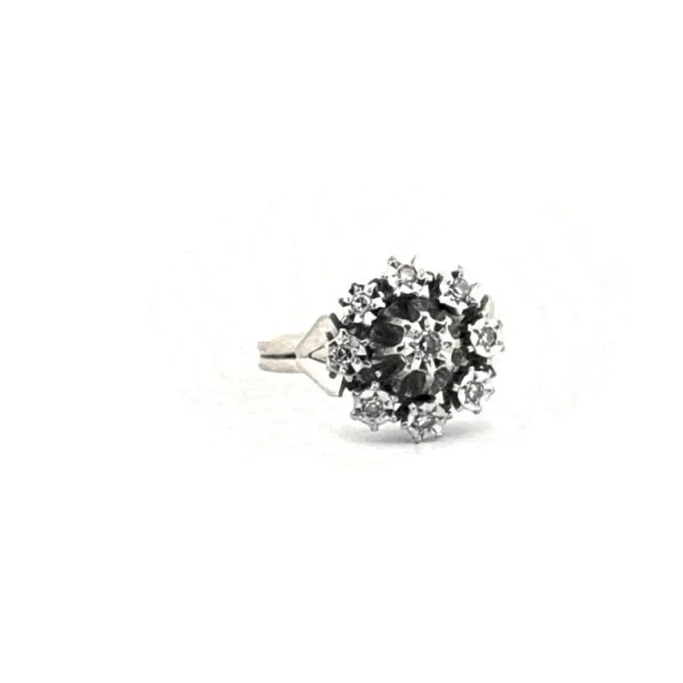 Bague Entourage Or Blanc Diamants