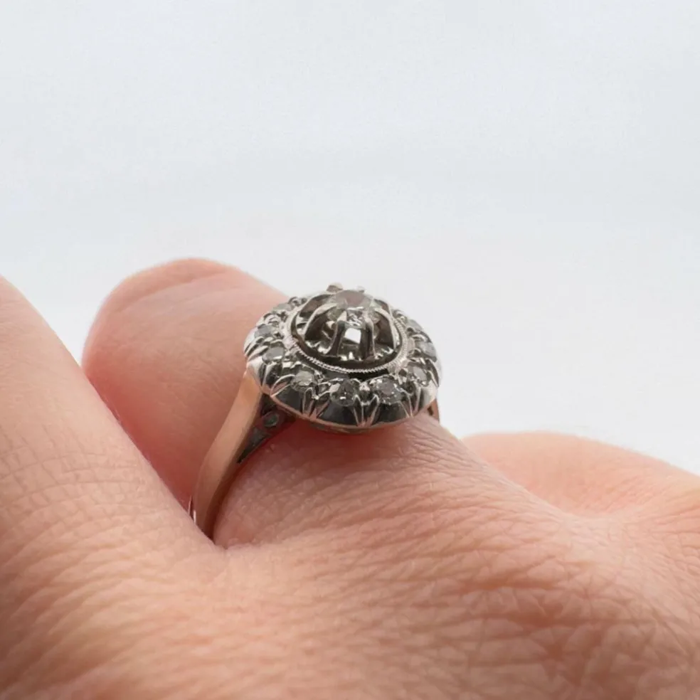 Bague Entourage Or Blanc 18k & Diamants