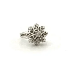 Bague Entourage Or Blanc Diamants