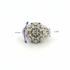 Bague entourage or blanc diamants