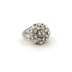 Bague entourage or blanc diamants
