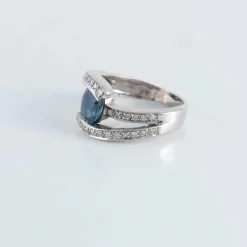 Bague Entrelac Saphir Diamants