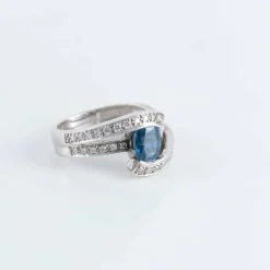 Bague Entrelac Saphir Diamants