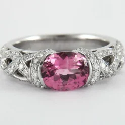 Bague Entrelacée Tourmaline Diamants