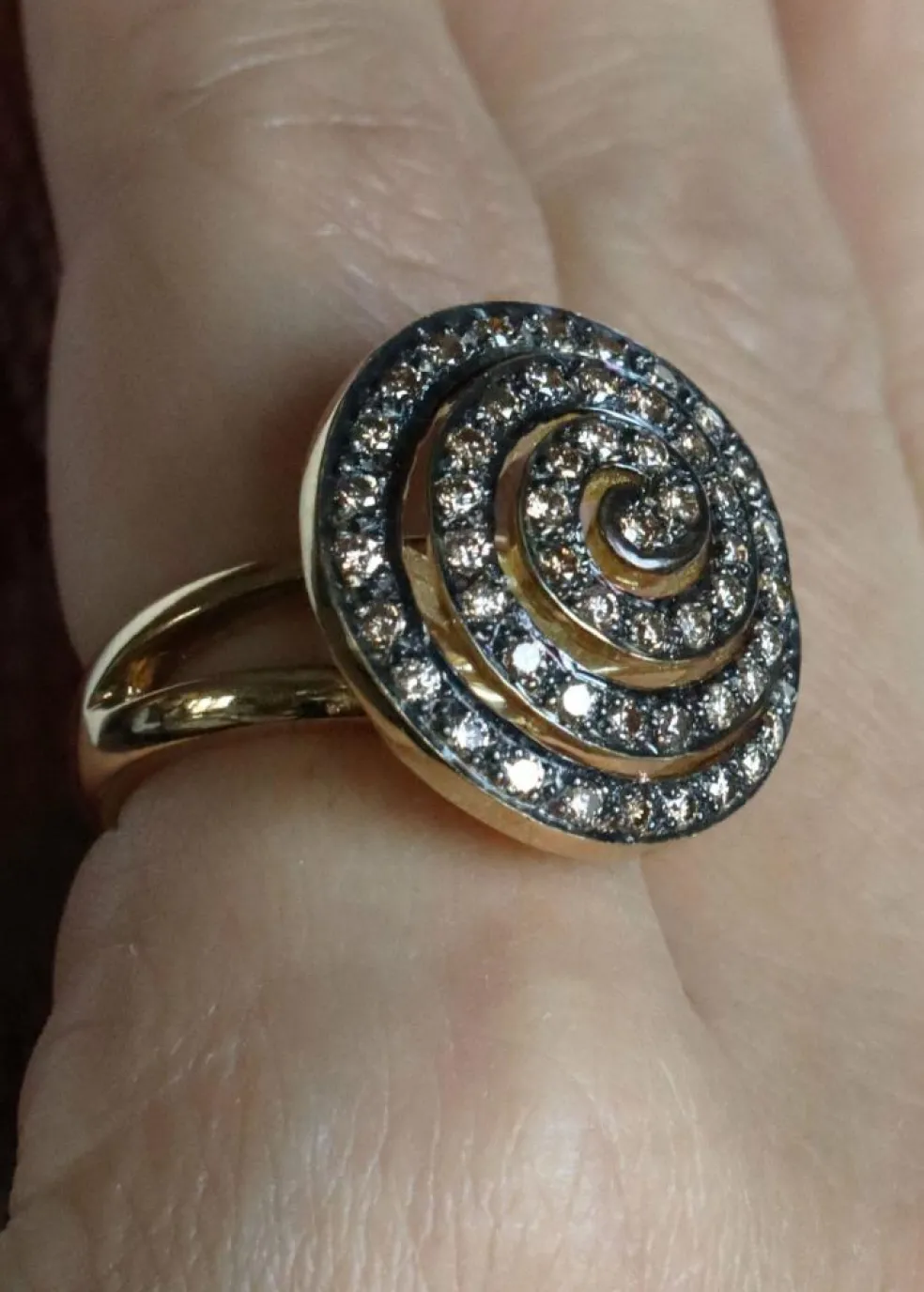 Bague escargot Or jaune Diamant