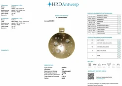 Bague et pendentif design lune or jaune et diamants certificat HRD