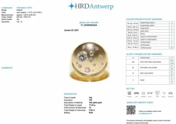 Bague et pendentif design lune or jaune et diamants certificat HRD