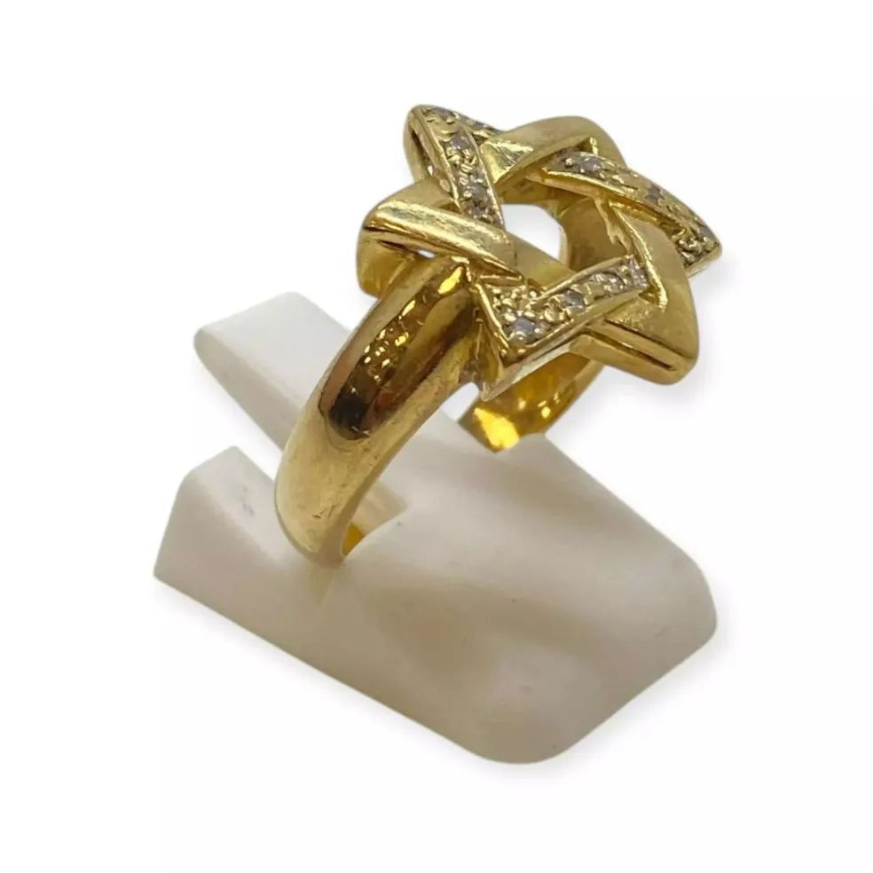 Bague Etoile de David or et diamants