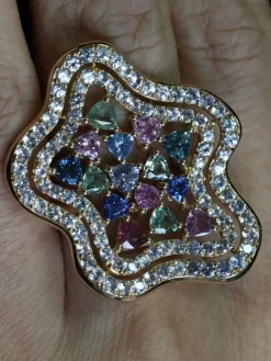 Bague Etoile saphirs de couleur Diamants