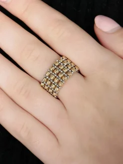 BAGUE "FACETTE" DEUX ORS