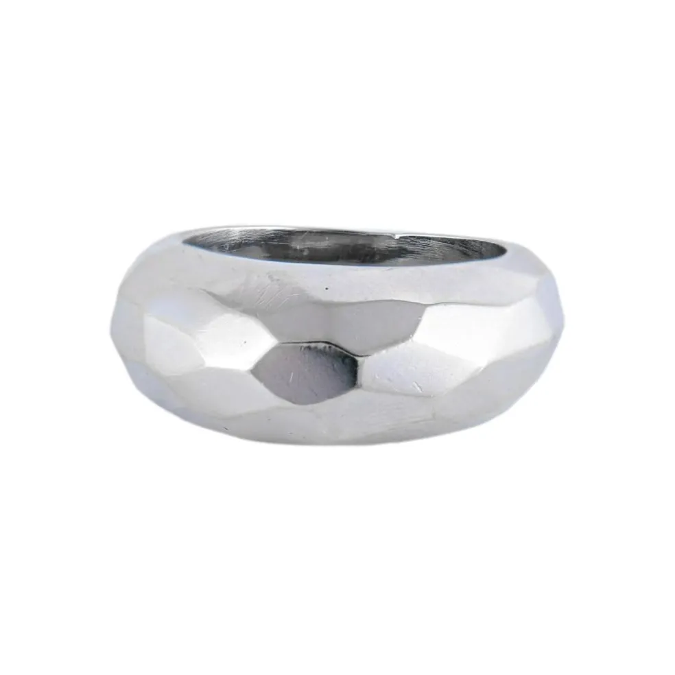 BAGUE "FACETTE" OR BLANC