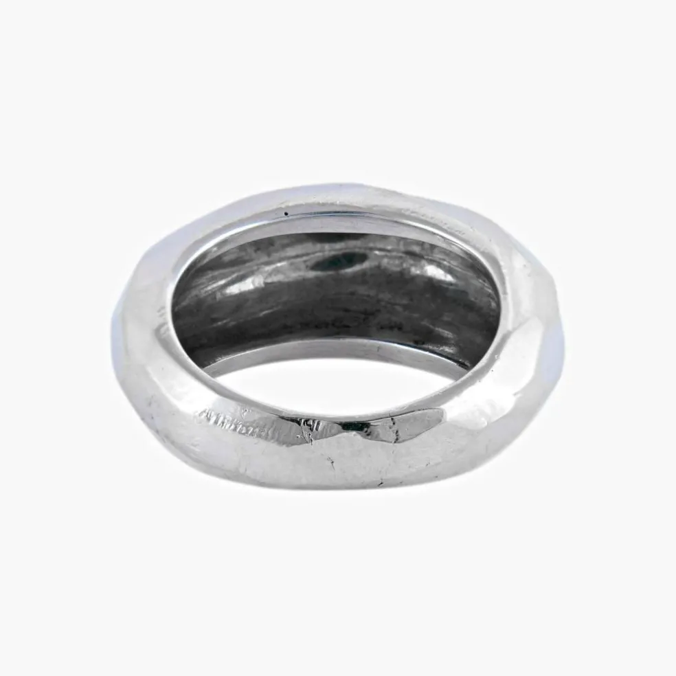 BAGUE "FACETTE" OR BLANC