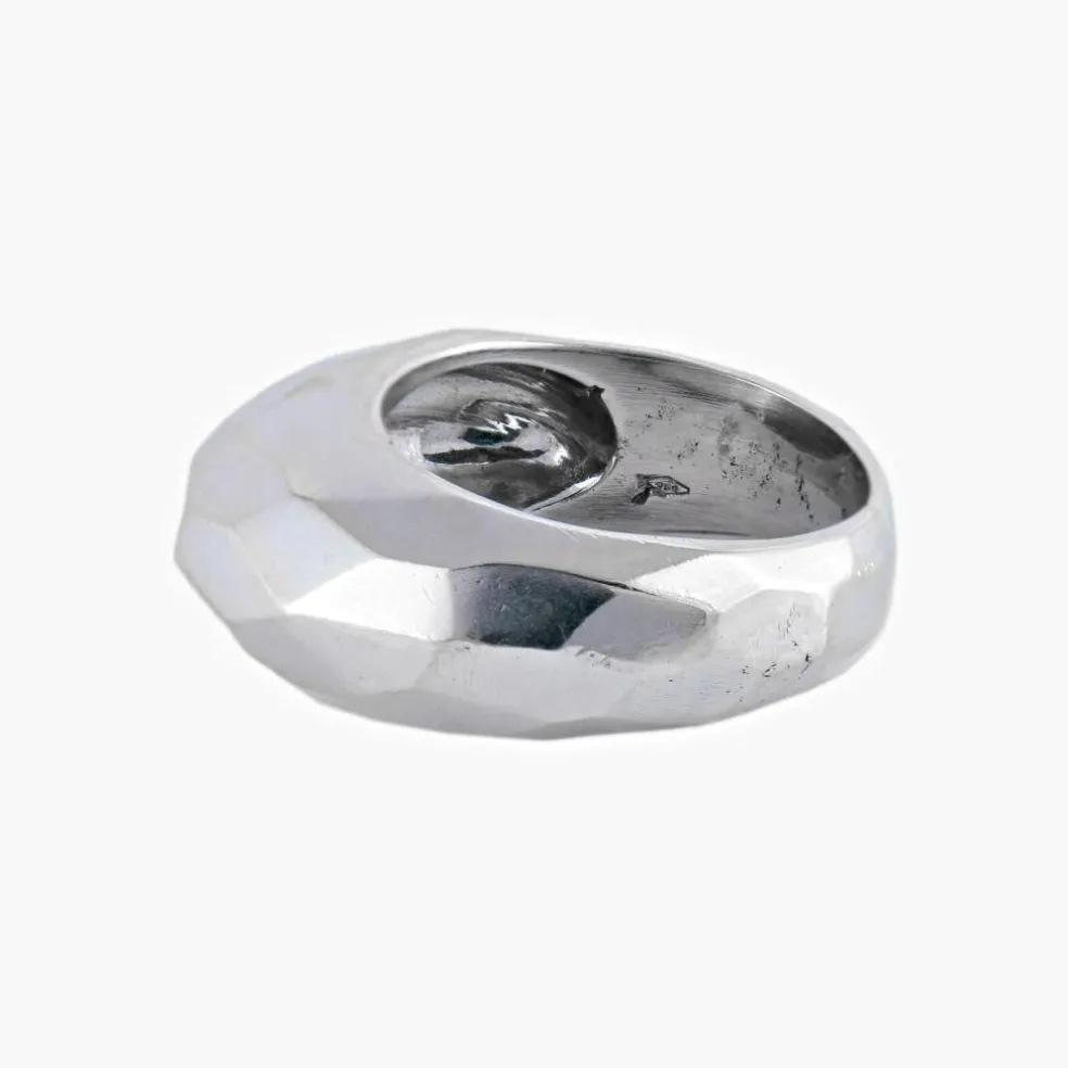 BAGUE "FACETTE" OR BLANC