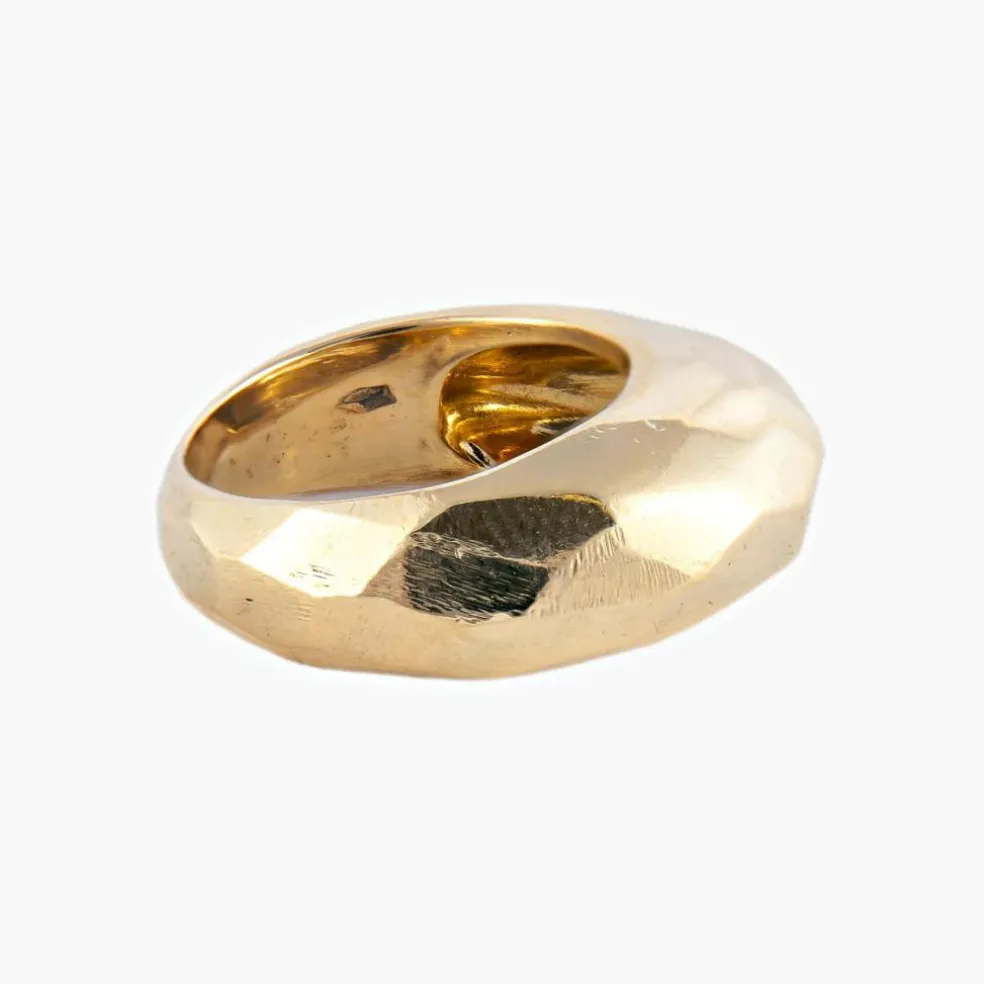 BAGUE "FACETTE" OR JAUNE