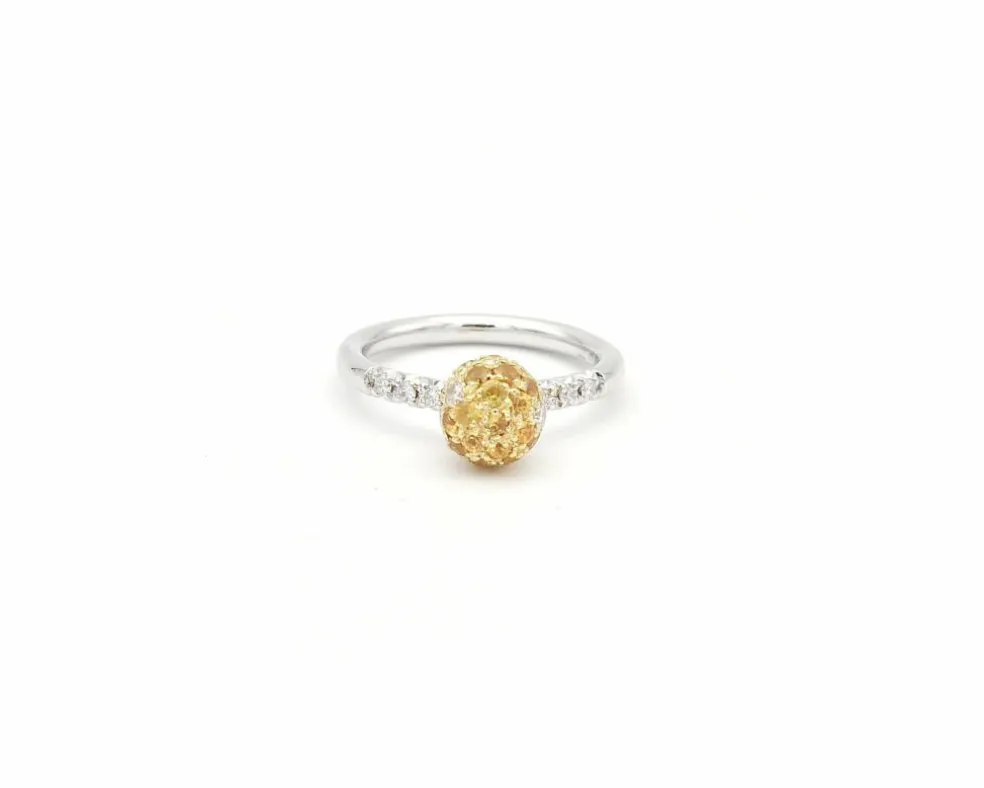 Bague Favero en or blanc avec saphirs et diamants