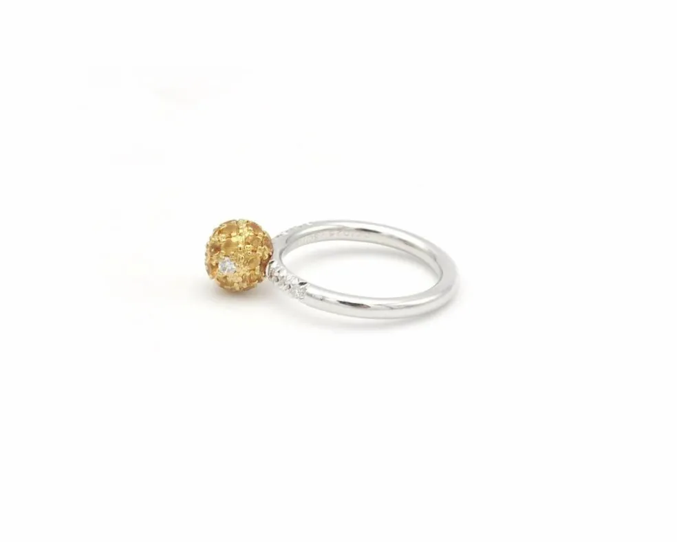 Bague Favero en or blanc avec saphirs et diamants