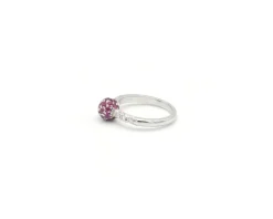 Bague Favero en or blanc avec rubis et diamants