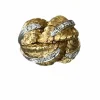 Bague Feuillage Or Jaune Diamants Années 1970