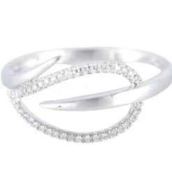 Bague Feuille or blanc et diamant