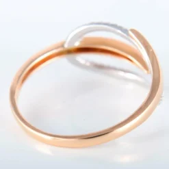 Bague Feuille or rose et blanc