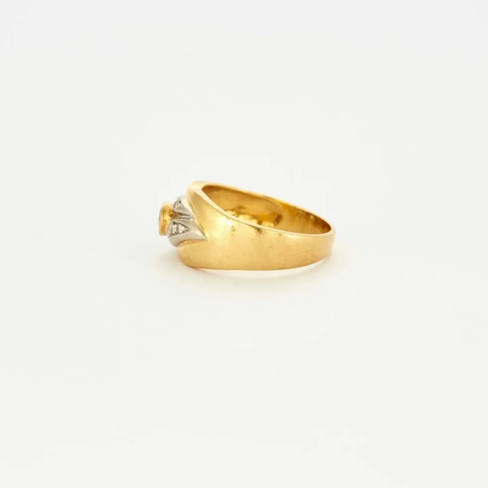 Bague feuille saphir diamants