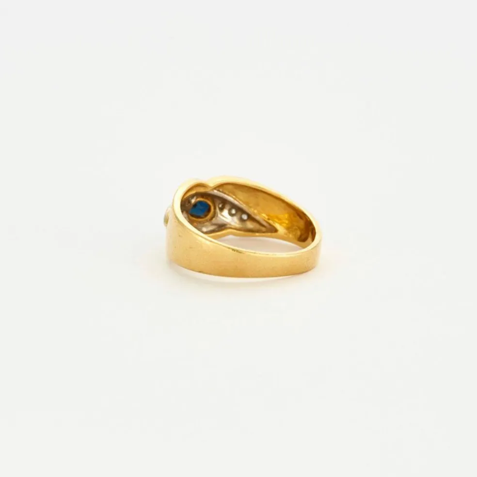 Bague feuille saphir diamants