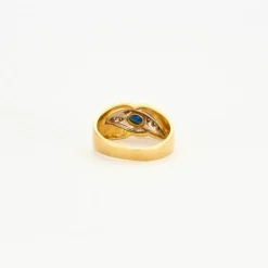 Bague feuille saphir diamants