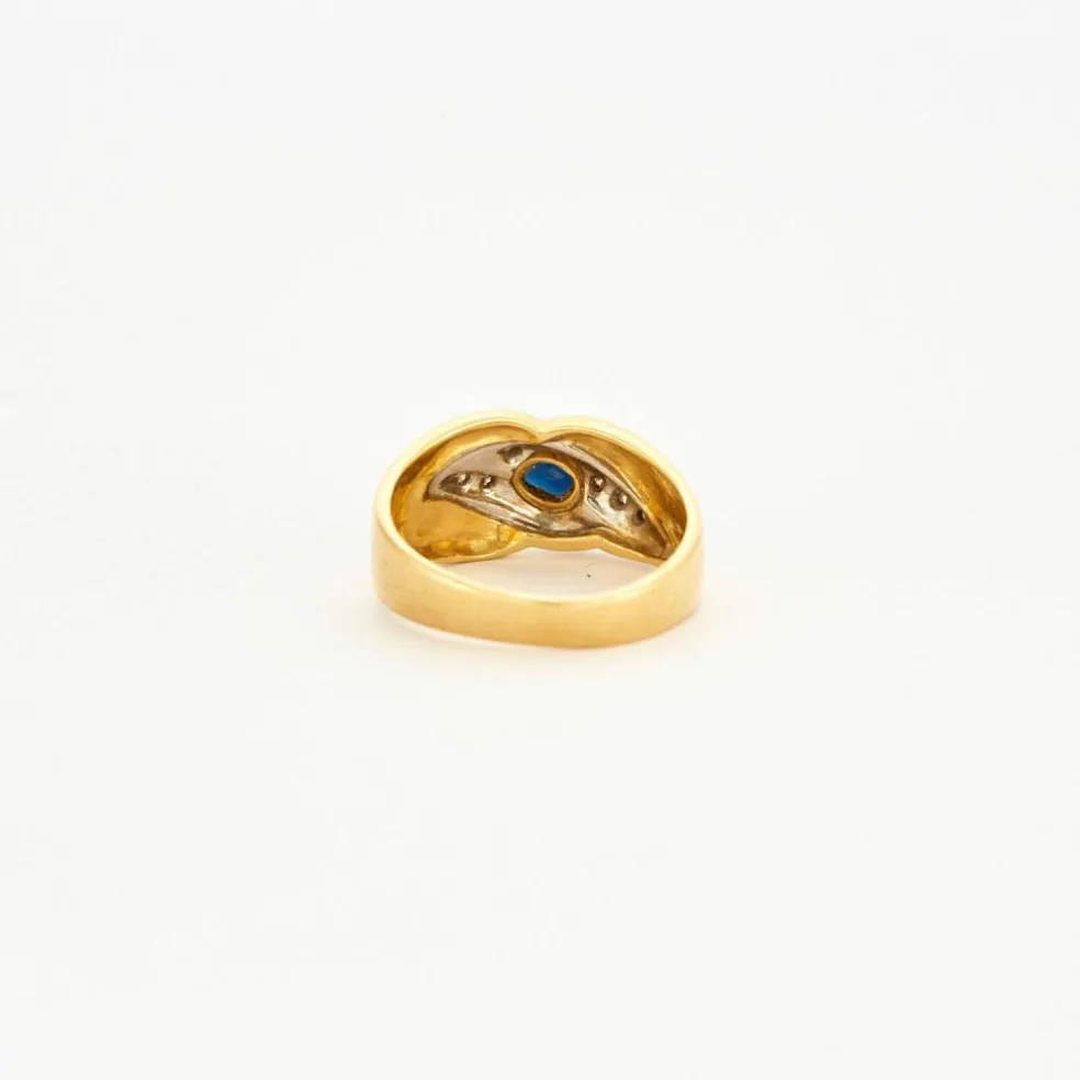 Bague feuille saphir diamants