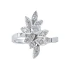 Bague "feuilles" or blanc et diamants