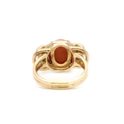 Bague fil d'or corail