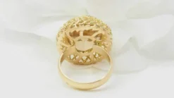 Bague filigranée or jaune et citrine facettée