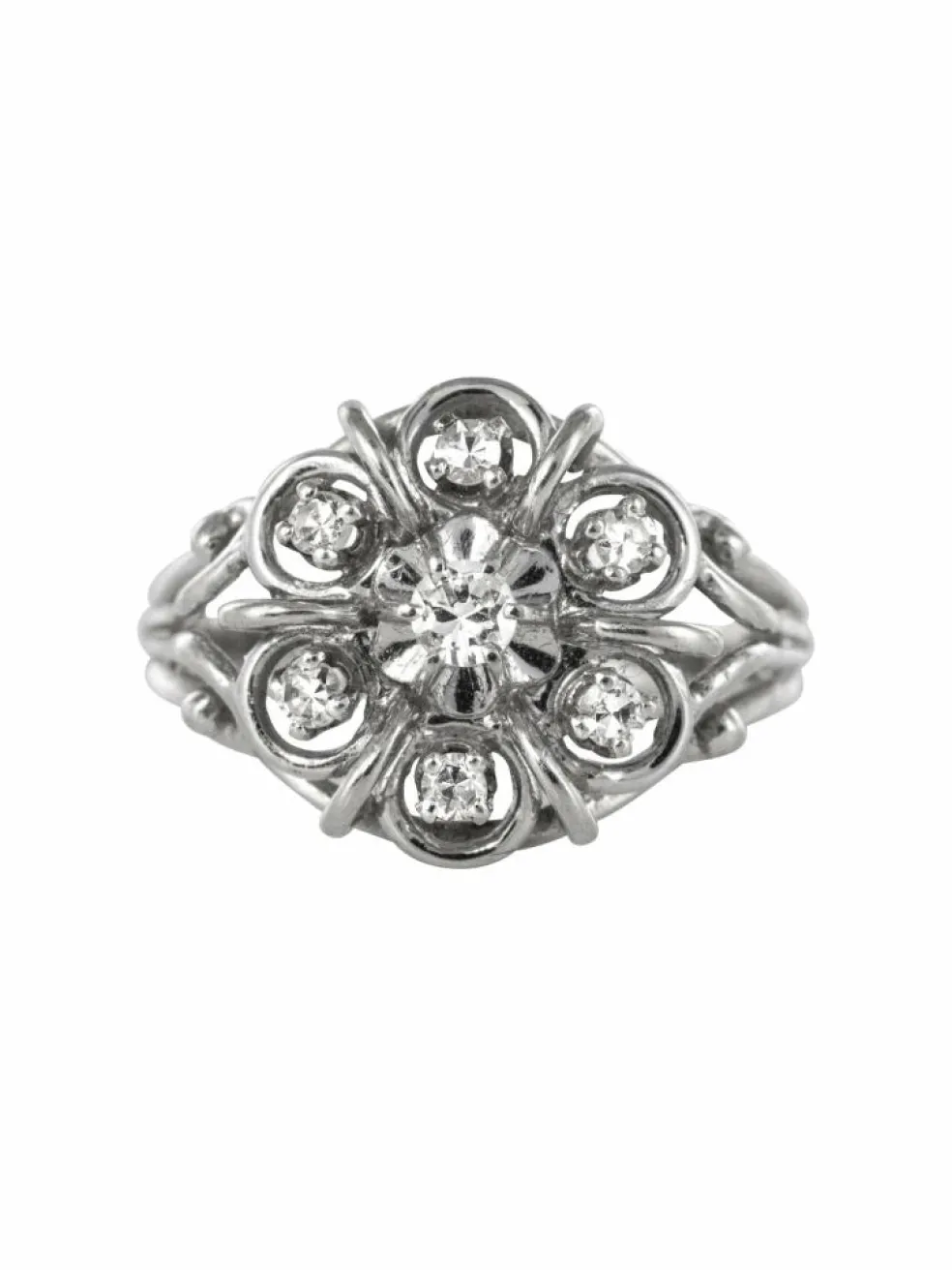 Bague fils d'or blanc et diamants
