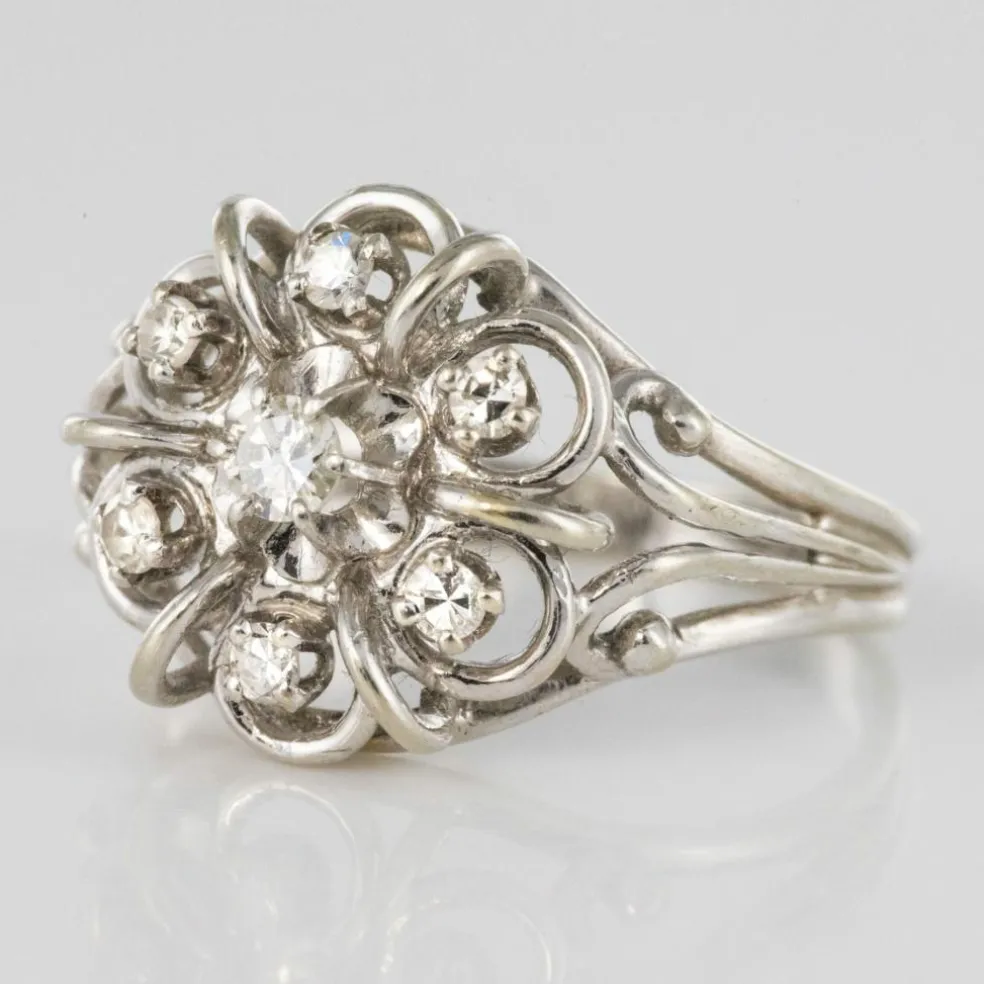 Bague fils d'or blanc et diamants