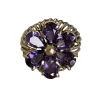 Bague Fils d'Or Jaune Améthystes