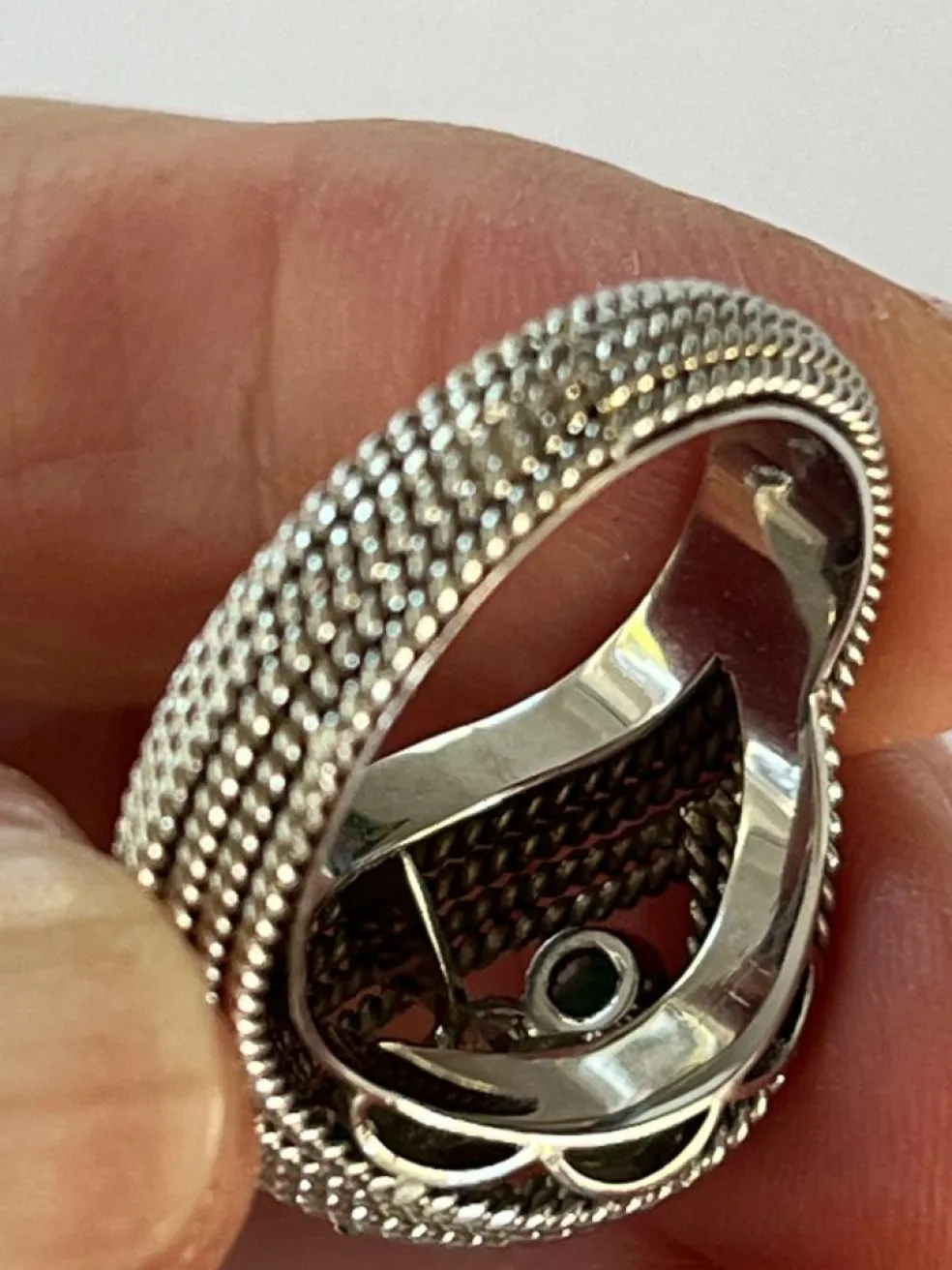 Bague Fils d'Or Jaune Torsadés Diamant Emeraudes
