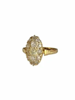 Bague fin XIXè siècle or jaune et diamants