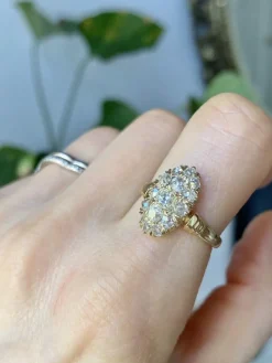 Bague fin XIXè siècle or jaune et diamants