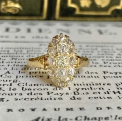 Bague fin XIXè siècle or jaune et diamants