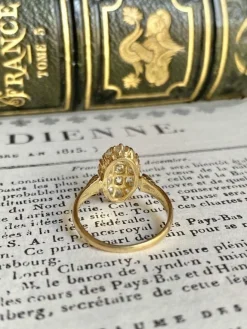 Bague fin XIXè siècle or jaune et diamants