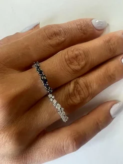 Bague fine demi alliance diamant
