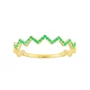 Bague fine émeraude or jaune